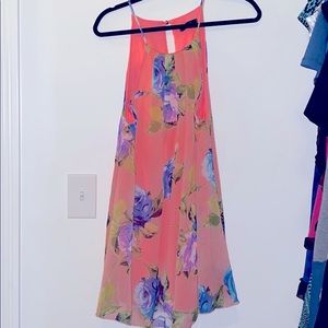 Cute neon pink floral dress S